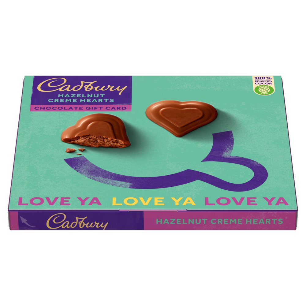 Cadbury Hazelnut Creme Hearts Chocolate Gift Card 114g RRP £3 CLEARANCE XL £2.99